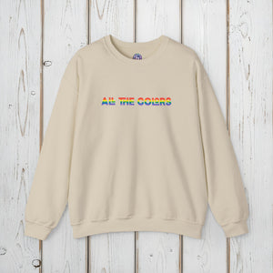 Bespattered Facade "All the Colors" Rainbow Embroidered Crewneck Sweatshirt