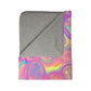 Bespattered Facade Rainbow Sherbet Fleece Sherpa Blanket | 2 Colors & Sizes