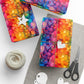 Bespattered Facade Rainbow Ink Circles Wrapping Paper | Three Sizes | Glossy or Matte