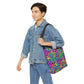 Bespattered Facade Candy Coated Neon Leopard Adjustable Tote Bag | 2 Sizes