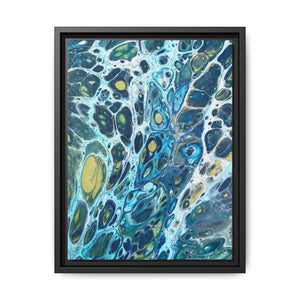 Bespattered Facade Fluid Art Abstract Painting Framed Canvas Art Print | 4 Frame Colors | Multiple Sizes