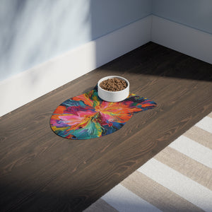 Bespattered Facade Colorful Paint Bloom Pet Feeding Mats (3 Shapes)