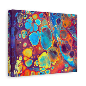 Bespattered Facade Fluid Art Abstract Painting Stretched Matte Canvas Art Prints | Multiple Sizes