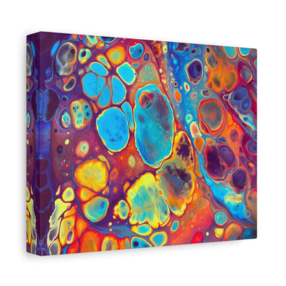 Bespattered Facade Fluid Art Abstract Painting Stretched Matte Canvas Art Prints | Multiple Sizes