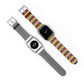 Bespattered Facade Rainbow Zig Zag Faux-Leather Smart Watch Band