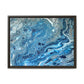 Bespattered Facade Blue Marble Framed Canvas Art Print | 3 Frame Colors | Multiple Sizes