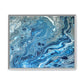 Bespattered Facade Blue Marble Framed Canvas Art Print | 3 Frame Colors | Multiple Sizes