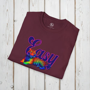 Bespattered Facade Neon "Easy Tiger" Colorful Unisex Softstyle T-Shirt