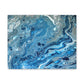 Bespattered Facade Blue Marble Stretched Matte Canvas Art Prints | Multiple Sizes