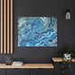 Bespattered Facade Blue Marble Stretched Matte Canvas Art Prints | Multiple Sizes
