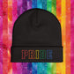 Bespattered Facade Rainbow LGBTQ+ Pride Embroidered Knit Beanie