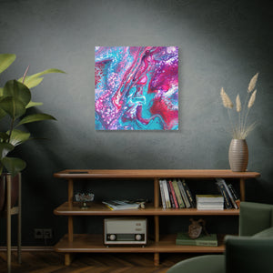 Bespattered Facade Fluid Art Abstract Painting Stretched Matte Canvas Art Prints | Multiple Sizes