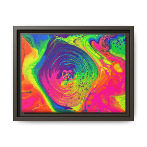 Bespattered Facade Rainbow Rings Framed Canvas Art Print | 3 Frame Colors | Multiple Sizes