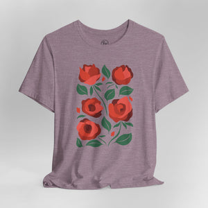 Red Roses Bella Canvas Unisex Jersey Short Sleeve Tee