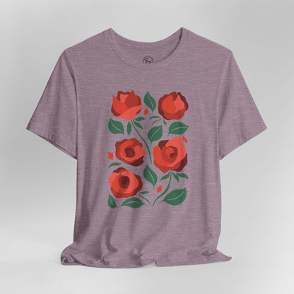 Red Roses Bella Canvas Unisex Jersey Short Sleeve Tee