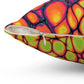 Bespattered Facade Neon Butterfly Square Throw Pillow | 4 Sizes