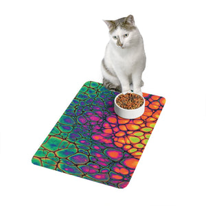 Bespattered Facade Neon Butterfly Pet Food Mat