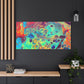 Bespattered Facade Rainbow Rings Stretched Matte Canvas Art Prints | Multiple Sizes