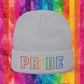 Bespattered Facade Rainbow LGBTQ+ Pride Embroidered Knit Beanie