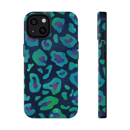 Bespattered Facade Emerald Leopard Impact-Resistant Case