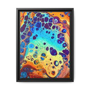 Bespattered Facade Fluid Art Abstract Painting Framed Canvas Art Print | 4 Frame Colors | Multiple Sizes