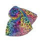 Bespattered Facade Rainbow Watercolor Leopard Poly Scarf (2 sizes)