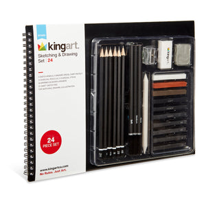 Sketching & Drawing Combo, Hardcover Book & 24 pc Pencil Set