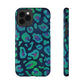 Bespattered Facade Emerald Leopard Impact-Resistant Case
