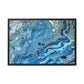 Bespattered Facade Blue Marble Framed Canvas Art Print | 3 Frame Colors | Multiple Sizes