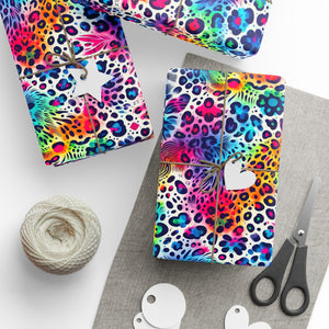 Bespattered Facade Colorful Animal Print Wrapping Paper | Three Sizes | Glossy or Matte