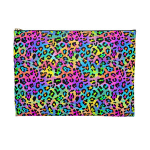 Bespattered Facade Candy Coated Neon Leopard Accessory Pouch | 2 Sizes