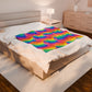 Bespattered Facade Windswept Rainbows Velveteen Plush Blanket | 3 Sizes
