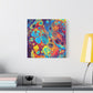 Bespattered Facade Fluid Art Abstract Painting Stretched Matte Canvas Art Prints | Multiple Sizes