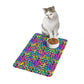 Bespattered Facade Candy Coated Neon Leopard Pet Food Mat