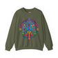 Vibrant Tree of Life Chakra Crewneck Sweatshirt - Colorful Spiritual Design