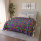 Bespattered Facade Candy Coated Neon Leopard Fleece Sherpa Blanket | 2 Colors & Sizes