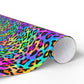 Bespattered Facade Candy Coated Neon Leopard Wrapping Paper | Three Sizes | Glossy or Matte