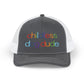 Childless Dog Dude Rainbow Embroidered Snapback Trucker Cap (10 Hat Colors)