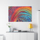 Bespattered Facade Rainbow Rings Stretched Matte Canvas Art Prints | Multiple Sizes