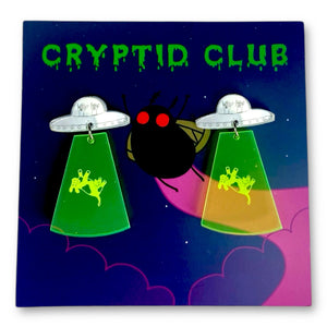 Cryptid Club Abducted Cow Earrings