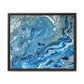 Bespattered Facade Blue Marble Framed Canvas Art Print | 3 Frame Colors | Multiple Sizes