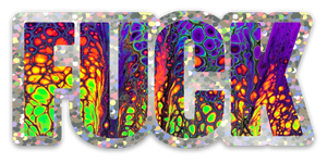 Bespattered Facade Everyone's Favorite Word Glitter Sticker - Neon Lava