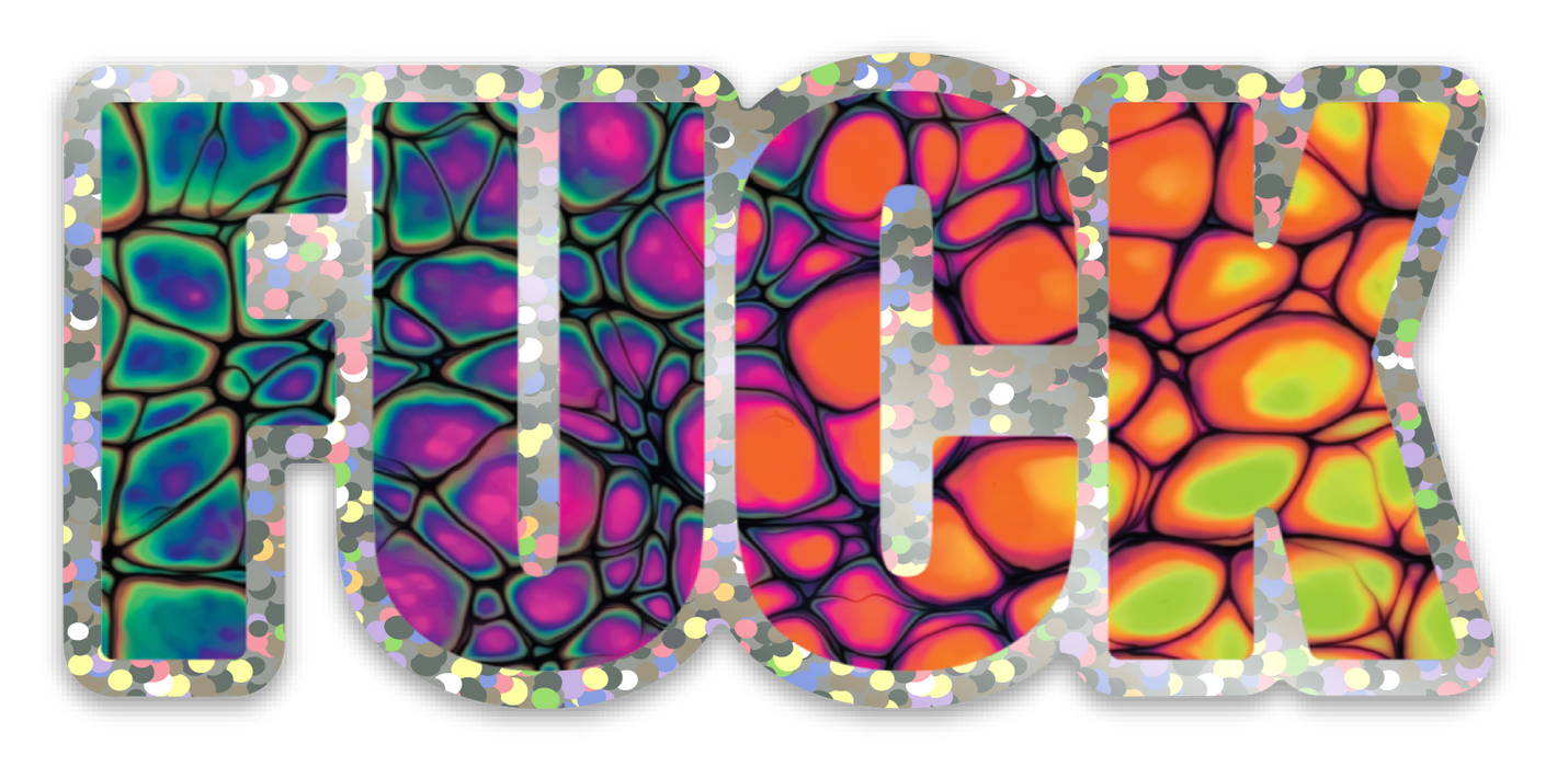 Bespattered Facade Everyone's Favorite Word Glitter Sticker - Neon Butterfly