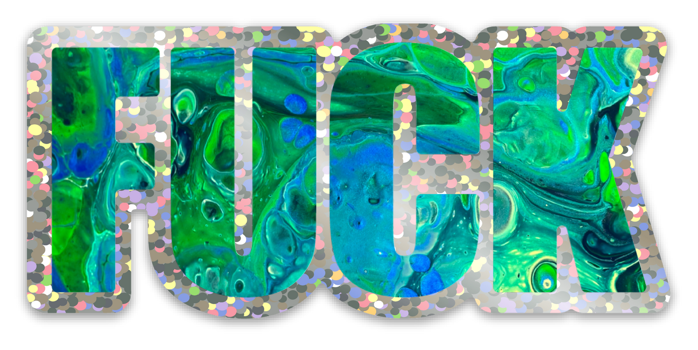 Bespattered Facade Everyone's Favorite Word Glitter Sticker - Radioactive