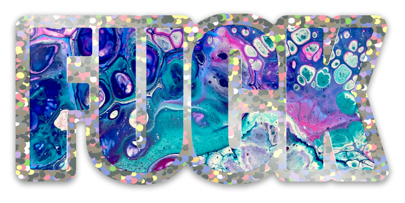 Bespattered Facade Everyone's Favorite Word Glitter Sticker - Galaxy
