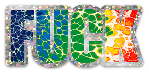 Bespattered Facade Everyone's Favorite Word Glitter Sticker - Rainbow Seaside