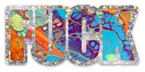 Bespattered Facade Everyone's Favorite Word Glitter Sticker - Intergalactic Rainbow