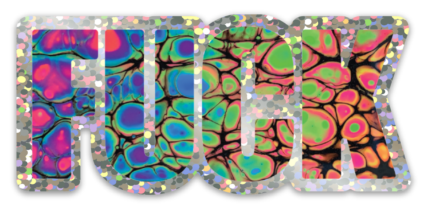 Bespattered Facade Everyone's Favorite Word Glitter Sticker - Neon Goodness