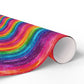 Bespattered Facade Rainbow Stripes Wrapping Paper | Three Sizes | Glossy or Matte