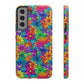 Bespattered Facade Bright Rainbow Flowers Impact-Resistant Case